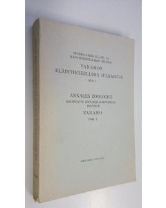 käytetty kirja Suomalaisen eläin- ja kasvitieteellisen seuran vanamon eläintieteellisiä julkaisuja osa 1