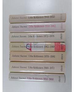 Kirjailijan Juhani Suomi käytetty kirja Urho Kekkonen 1944-1950 Vonkamies ; 1950-1956 Kuningastie ; 1956-1962 Kriisien aika ; 1962-1968 Presidentti ; 1968-1972 Taistelu puolueettomuudesta ; 1972-1976 Liennytyksen akanvirrassa ; 1976-1981 Umpeutuva latu