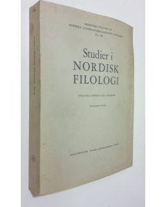 Kirjailijan Hilkka Hiilos käytetty kirja Studier i nordisk filologi Bd 56 : Om predikatsfyllnadens inkongruens i uttryckstypen ärter är gott