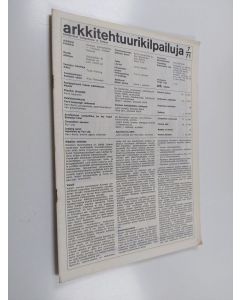 käytetty teos Arkkitehtuurikilpailuja 7/1971 : Rantasipihotelli Yyterin arkkitehtuurikilpailu