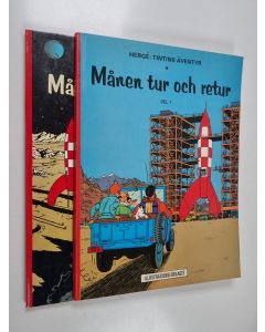 Kirjailijan Herge käytetty kirja Månen tur och retur Del 1-2