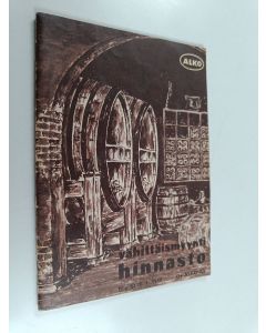 käytetty teos Alko vähittäismyyntihinnasto N:o 62, 1.1.1969