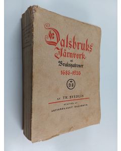 Kirjailijan Th Svedlin käytetty kirja Dalsbruks Järnverk och brukspatroner 1686-1936
