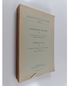 käytetty kirja Lyydiläisiä tekstejä II