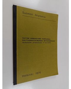 Kirjailijan Markku Heikkilä käytetty kirja Valtion humanistisen toimikunnan kulttuuritutkimuksen metodiseminaari Jyväskylän yliopistossa 8.-9.5.1975