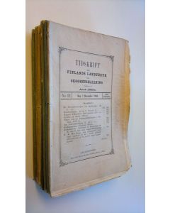 Kirjailijan Jacob Alfthan käytetty kirja Tidskrift för Finlands landtbruk och skogshushållning 1-12 1865 (koko vuosikerta)