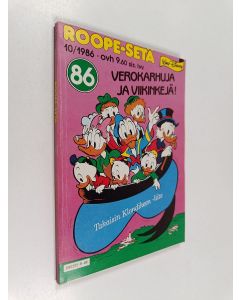 Kirjailijan Walt Disney käytetty kirja Roope-setä 10/1986
