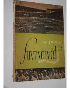 Kirjailijan Vihtori Mäkelä käytetty kirja Suvipäivät : muistelua sanoin ja kuvin nuorisoseuraväen suvipäiviltä Helsingistä 14.-16.6.1946