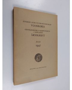 käytetty kirja Suomen sukututkimusseuran vuosikirja XXXI 1947