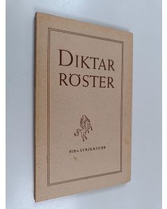 Kirjailijan Stig Carlson käytetty kirja Diktarröster - Nio kritiker om fjorton svenska lyriker