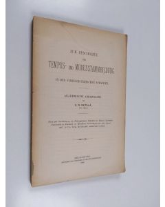 Kirjailijan E. N. Setälä käytetty kirja Zur Geschichte der Tempus- und Modusstammbildung in den finnisch-ugrischen Sprachen