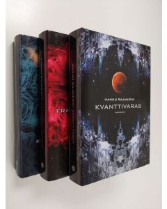 Kirjailijan Hannu Rajaniemi käytetty kirja Kvanttivaras-trilogia : Kvanttivaras ; Fraktaaliruhtinas ; Kausaalienkeli