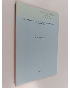 Kirjailijan Väinö Mäntylahti käytetty kirja Determination of plant-available manganese in Finnish soils = Kasville käyttökelpoisen maan mangaanin määrittämisestä