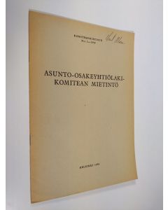 käytetty teos Asunto-osakeyhtiölakikomitean mietintö