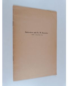 käytetty teos Interview mit Fr. W. Foerster (1869-), New York, USA