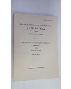 käytetty kirja Korkeimman hallinto-oikeuden vuosikirja 1979 B, Verotus