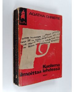 Kirjailijan Agatha Christie käytetty kirja Kuolema ilmoittaa lehdessä
