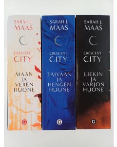 Kirjailijan Sarah J. Maas uusi kirja Crescent City 1-3 : Maan ja veren huone ; Taivaan ja hengen huone ; Liekin ja varjon huone