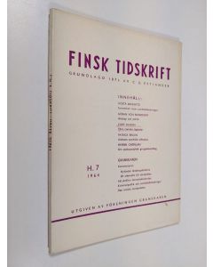 käytetty kirja Finsk tidskrift 7/1964