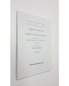 Kirjailijan Johan Ludvig Runeberg käytetty kirja Samlade skrifter av Johan Ludvig Runeberg Tolfte delen, Kommentar till episka dikter Andra bandet Tredje häftet