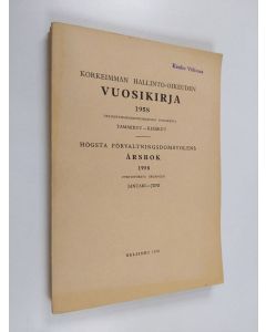 käytetty kirja Korkeimman hallinto-oikeuden vuosikirja 1958, 1. vihko : tammikuu-kesäkuu