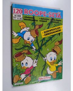 Kirjailijan Walt Disney käytetty kirja Roope-setä 8/1989