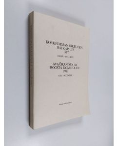 käytetty kirja Korkeimman oikeuden ratkaisuja 1987, heinäkuu-joulukuu