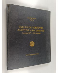 käytetty kirja Tables of computed altitude and azimuth : latitudes 50° to 59°, inclusive. Vol. VI
