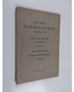 käytetty kirja Svenska normallyceum Helsingfors : berättelse avgiven den 31 maj 1930