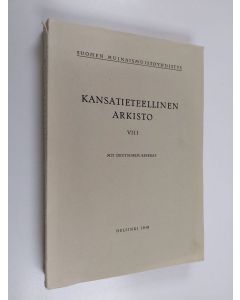 käytetty kirja Kansatieteellinen arkisto 8