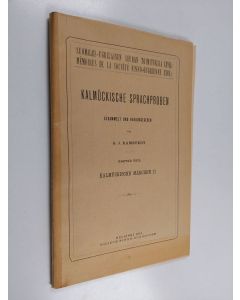 käytetty kirja Kalmückische Sprachproben; 2, 1. Teil - Kalmückische Märchen :
