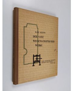 Kirjailijan Karl Klemm käytetty kirja Der Satz wissenschaftlicher Werke