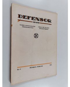 käytetty kirja Defensor legis No 2/1922 : Suomen asianajajaliiton äänenkannattaja