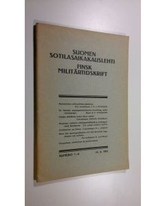 käytetty teos Suomen sotilasaikakauslehti nro. 7-8 (1921)