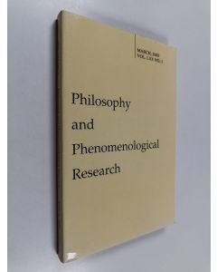 käytetty kirja Philosophy and phenomenological research : vol. 70, March 2005, no. 2