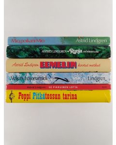 Kirjailijan Astrid Lindgren käytetty kirja Astrid Lindgren -paketti (6 kirjaa) : Peppi Pitkätossun tarina ; Se Pikkuinen Lotta ; Eemelin kootut metkut ; Veljeni, Leijonamieli ; Ronja Ryövärintytär ; Mio, poikani Mio