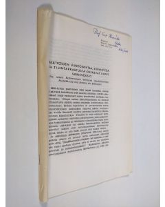 käytetty teos Säätiöiden liiketoimintaa, kirjanpitoa ja tilintarkastusta koskevat uudet säännökset (eripainos Defensor legis-lehdestä, 1965, N:o 7-8) (tekijän omiste)