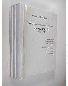 Kirjailijan Matti Peltonen käytetty kirja HRM-alan tulevaisuustutkimuksen laskelmia 31.1.1995 - Muuttujaryhmät A1 - A4 ; B1- B2 ; C1 - C2 ; D1- D2