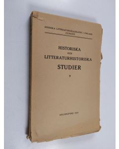 käytetty kirja Historiska och litteraturhistoriska studier 9
