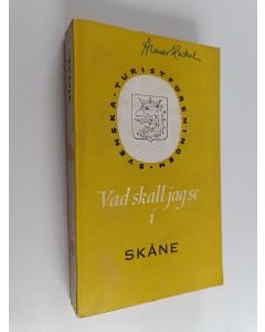 Kirjailijan Birgitta Ahlberg käytetty kirja Vad skall jag se i Skåne