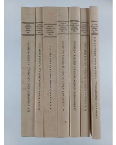 Kirjailijan Y. H. Toivonen käytetty kirja Suomen kielen etymologinen sanakirja 1-7