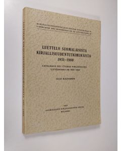 Kirjailijan Sulo Haltsonen käytetty kirja Luettelo suomalaisista kirjallisuudentutkimuksista 1951-1960