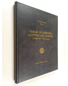 käytetty kirja Tables of computed altitude and azimuth : latitudes 50° to 59°, inclusive