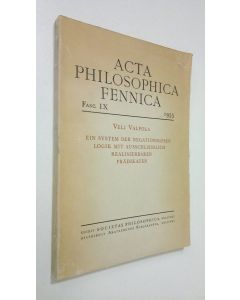 käytetty kirja Acta philosophica Fennica IX 1955