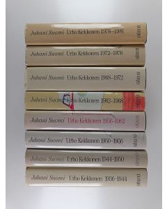 Kirjailijan Juhani Suomi käytetty kirja Urho Kekkonen -setti (8 kirjaa): 1936-1944 Myrrysmies ; 1944-1950 Vonkamies ; 1950-1956 Kuningastie ; 1956-1962 Kriisien aika ; 1962-1968 Presidentti ; 1968-1972  Taistelu puolueettomuudesta ; 1972-1976 Liennytyksen