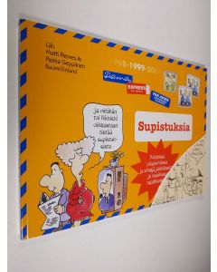 Kirjailijan Matti Remes käytetty kirja Supistuksia : poliittisia pilapiirroksia ja vitsejä julkkiksista ja maailman tapahtumista