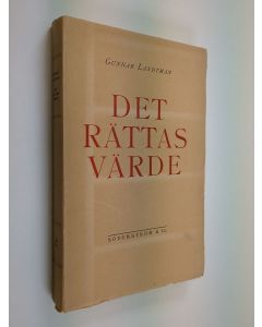Kirjailijan Gunnar Landtman käytetty kirja Det rättas värde