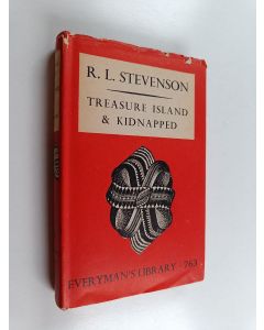 Kirjailijan Robert Louis Stevenson käytetty kirja Treasure island & Kidnapped