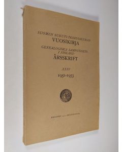 käytetty kirja Suomen sukututkimusseuran vuosikirja XXXV 1951-1953
