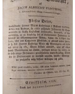 Kirjailijan Jacob Albrecht Flintberg käytetty teos Lagfarenhets-Bibliothek 1-5